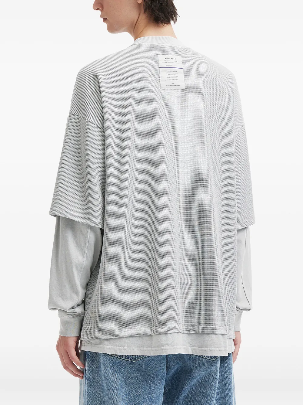 Aftermaths Quilted-pocket Long-sleeves T-shirt In Gray