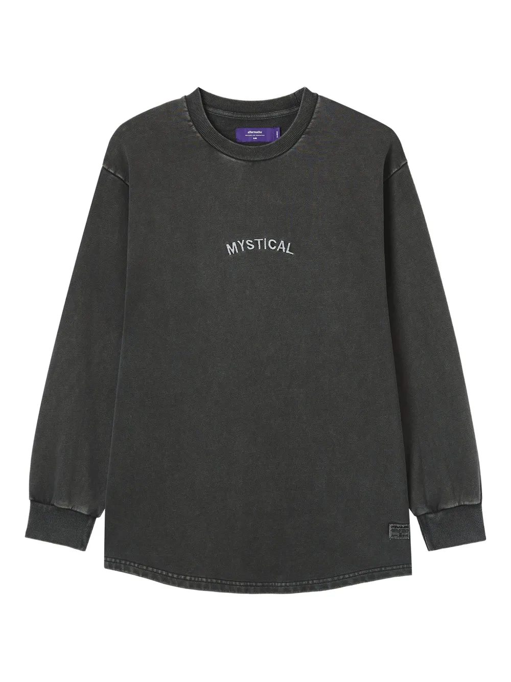 aftermaths embroidered graphic long-sleeve top | Grey | Image 1