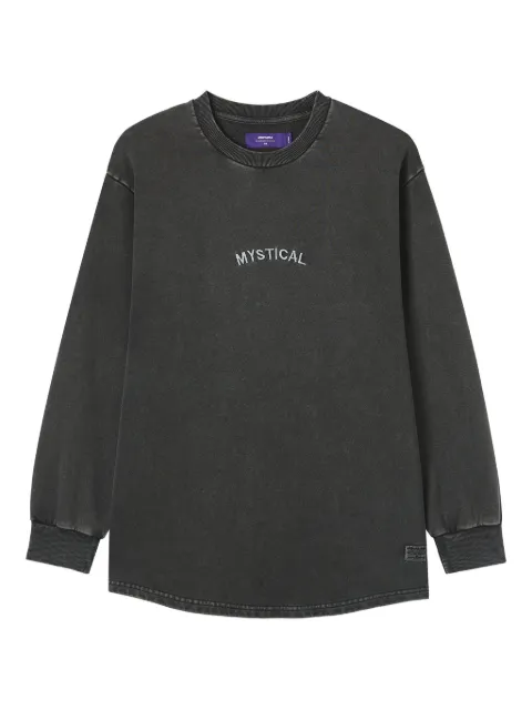 aftermaths embroidered graphic long-sleeve top