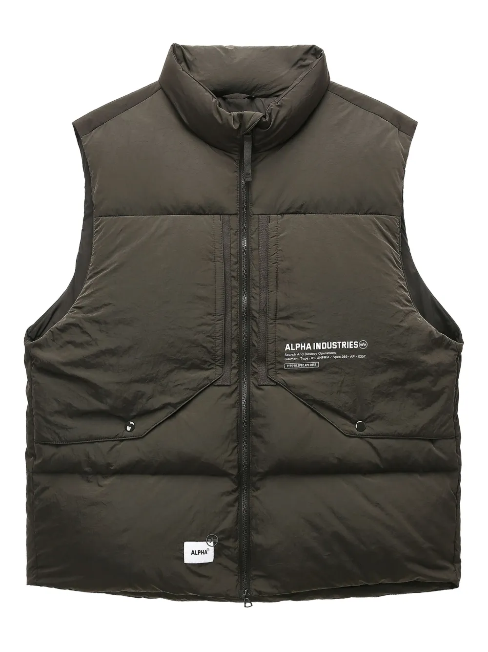 Alpha Industries quilted-puffer vest | Green | Image 1