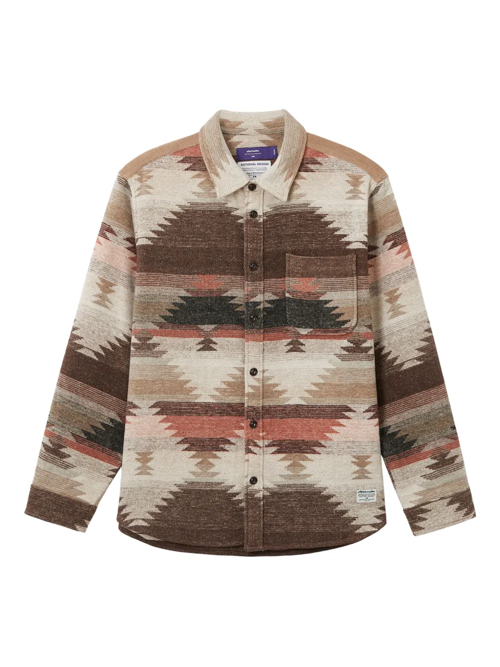 aftermaths long-sleeve ikat-pattern shirt | Neutrals | Image 1
