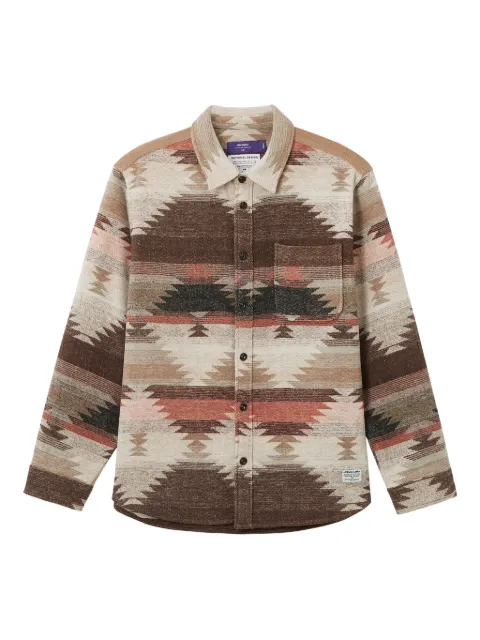 aftermaths long-sleeve ikat-pattern shirt