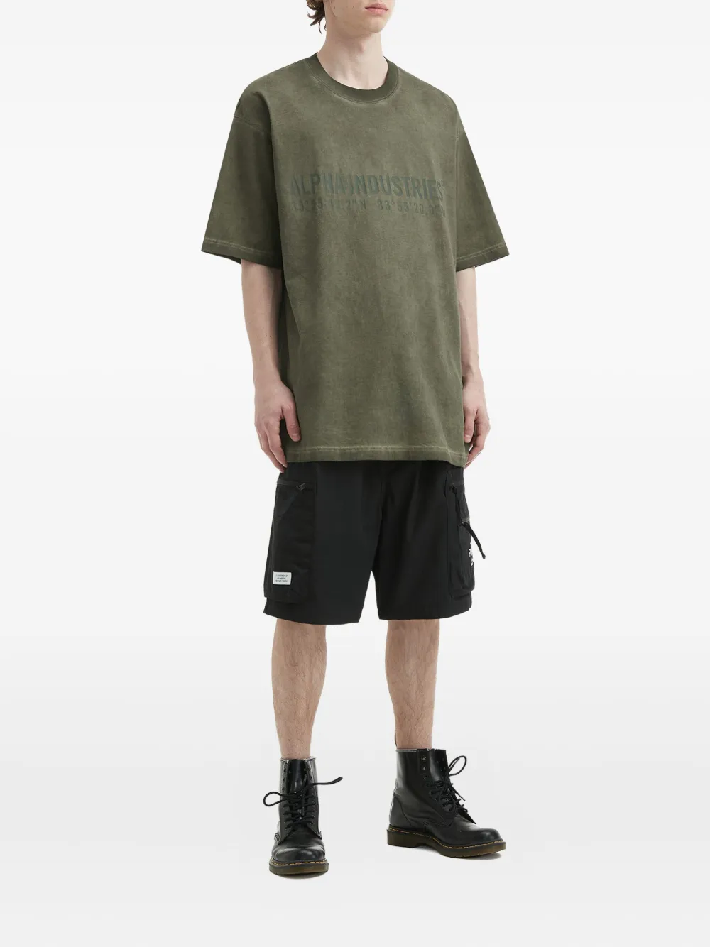 Alpha Industries Logo-print Cotton T-shirt In Green