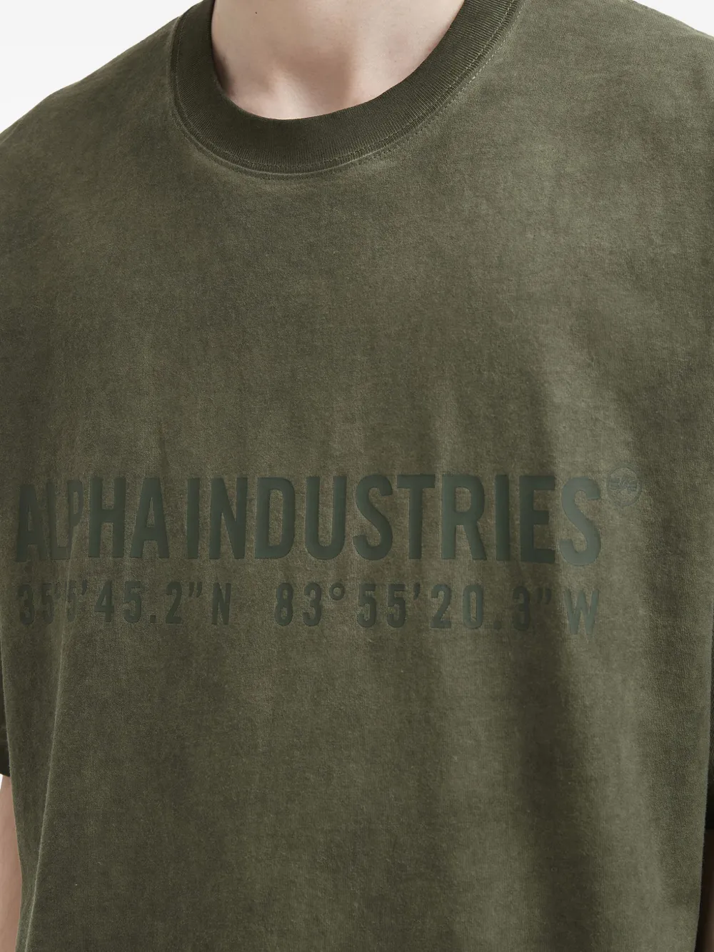 Alpha Industries Logo-print Cotton T-shirt In Green