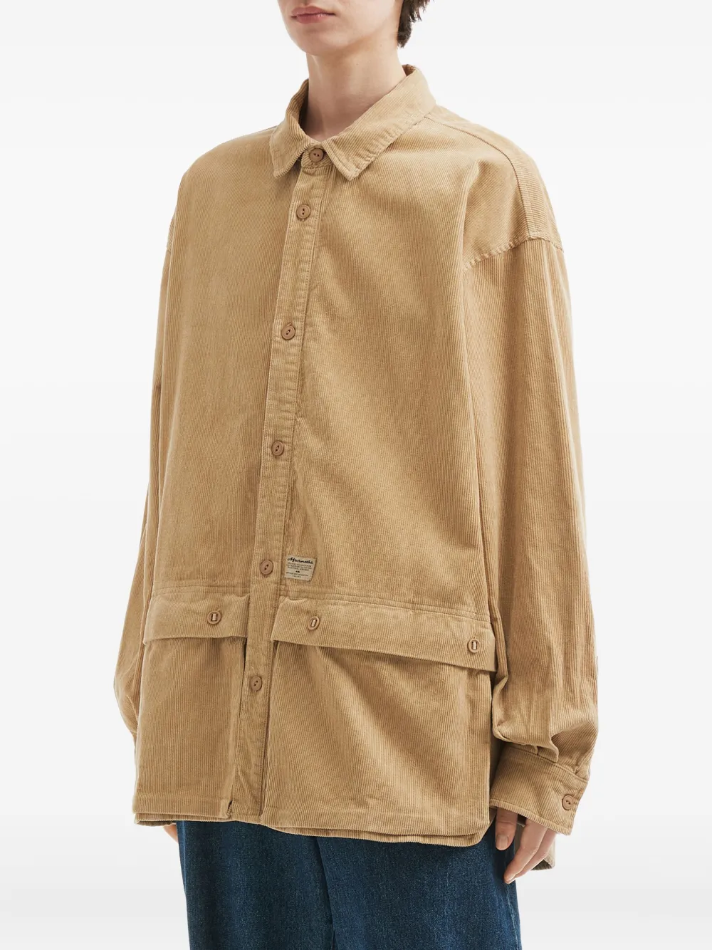 Aftermaths Corduroy Double-pocket Shirt Jacket In Neutral