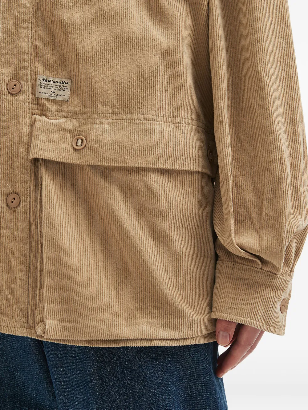 Aftermaths Corduroy Double-pocket Shirt Jacket In Neutral