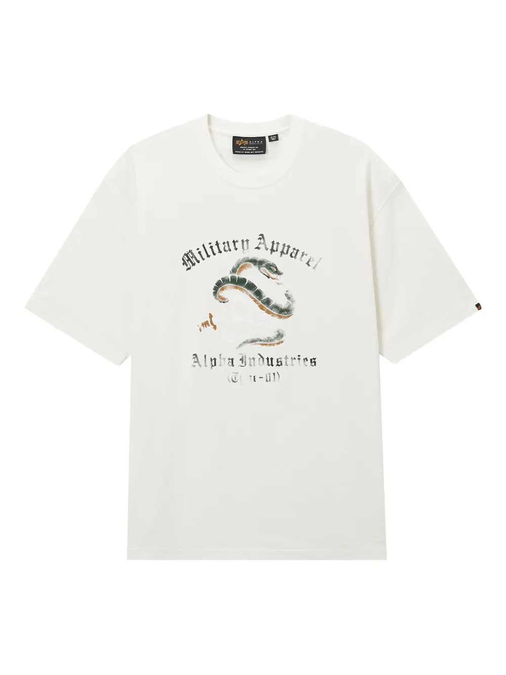 Alpha Industries snake-graphic cotton T-shirt | White | Image 1