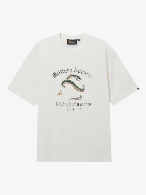 Alpha Industries snake-graphic cotton T-shirt