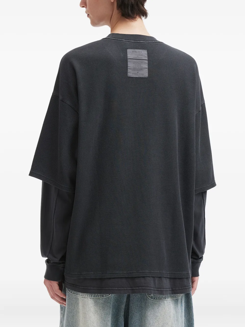 Aftermaths Ribbed Quilted-pocket T-shirt In Black