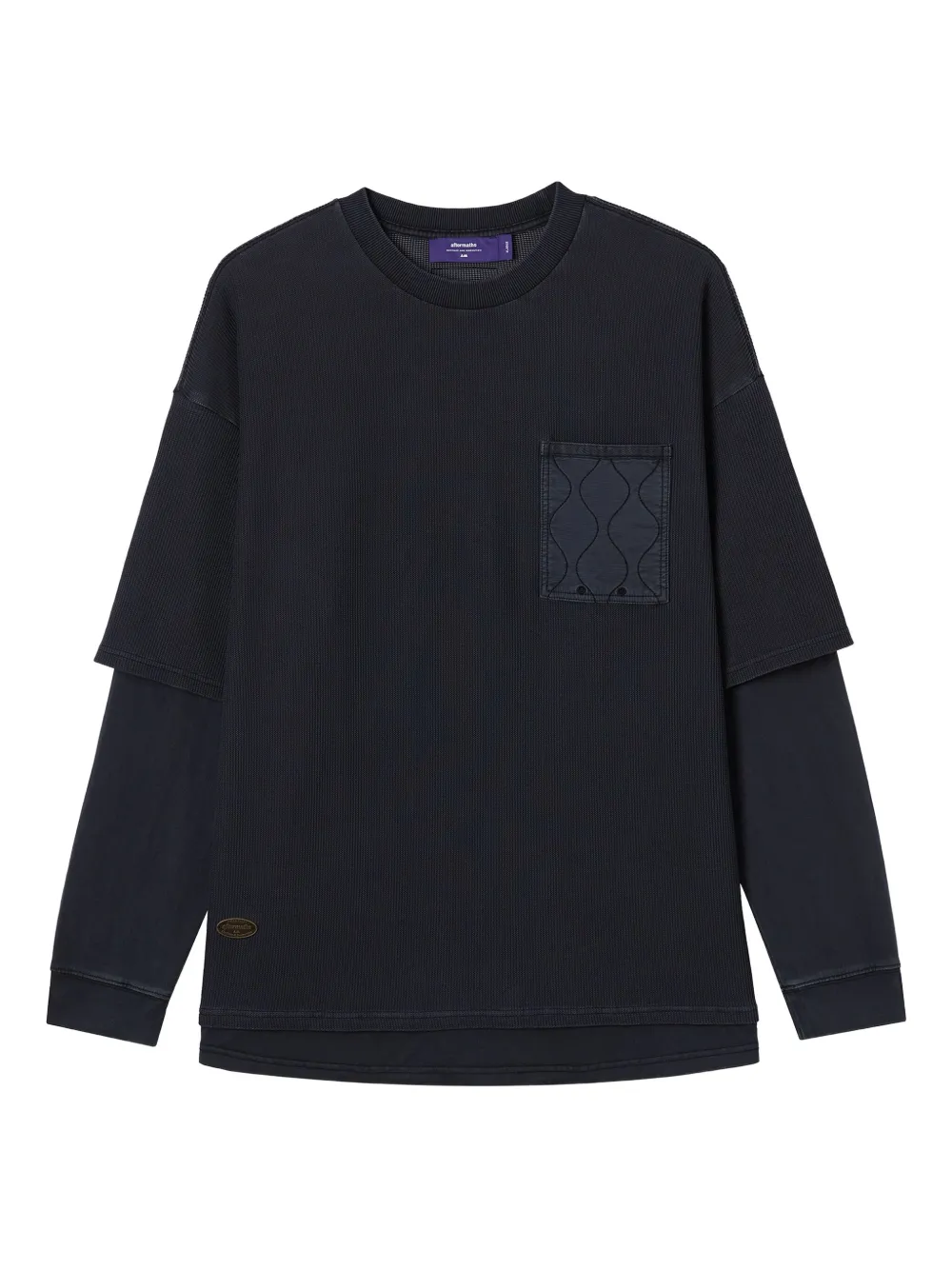 aftermaths ribbed quilted-pocket T-shirt | Black | Image 1