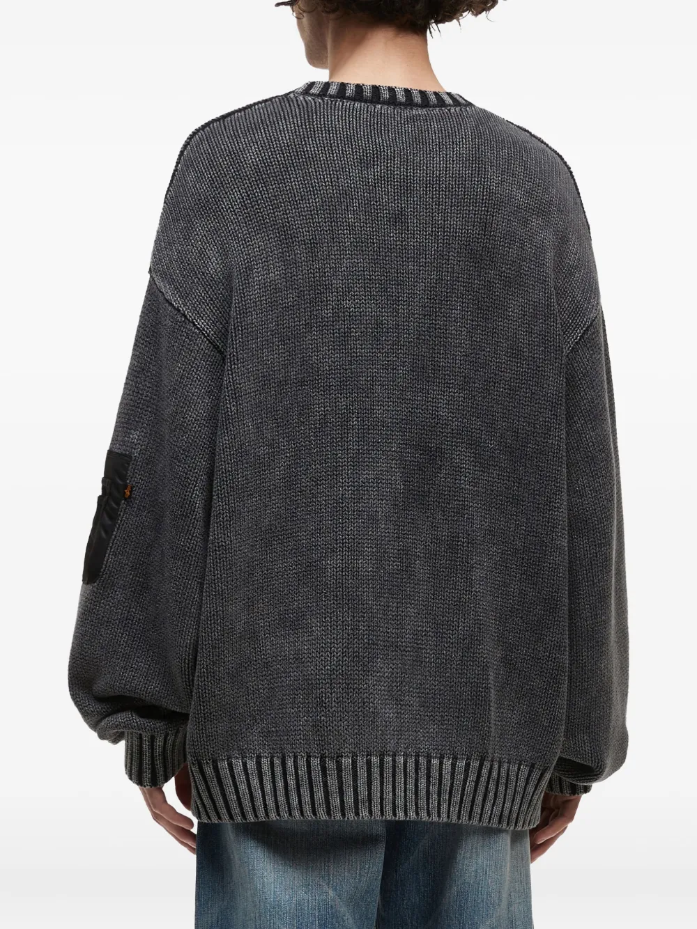 Alpha Industries Patch-detail Pocket-detail Sweater In Black