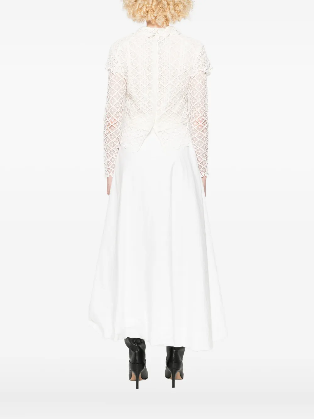 Isabel Marant Lace-pattern Long-sleeve Top In White