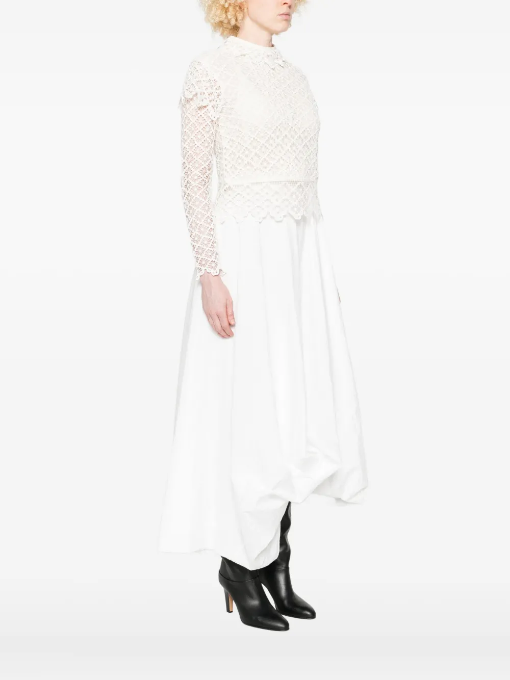 Isabel Marant Lace-pattern Long-sleeve Top In White