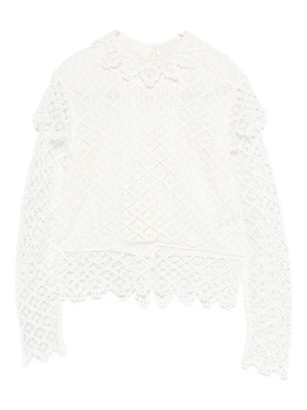 Isabel Marant Lace-pattern Long-sleeve Top In White
