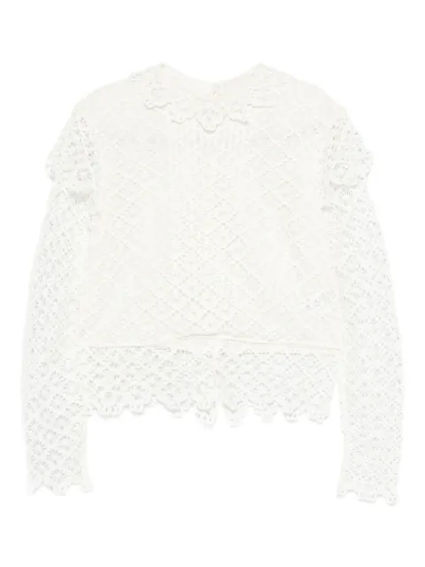 ISABEL MARANT top manga larga con motivo de encaje