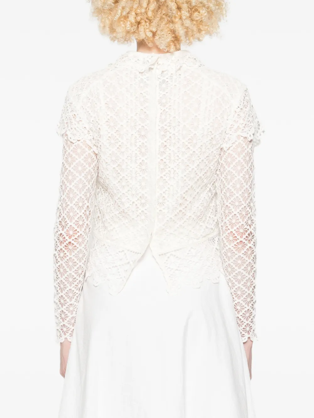 ISABEL MARANT Top met lange mouwen en kant Wit