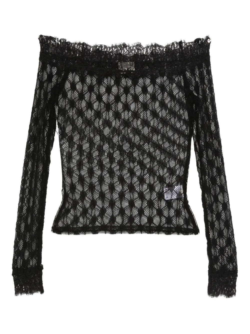 ISABEL MARANT top con encaje floral | negro | Image 1