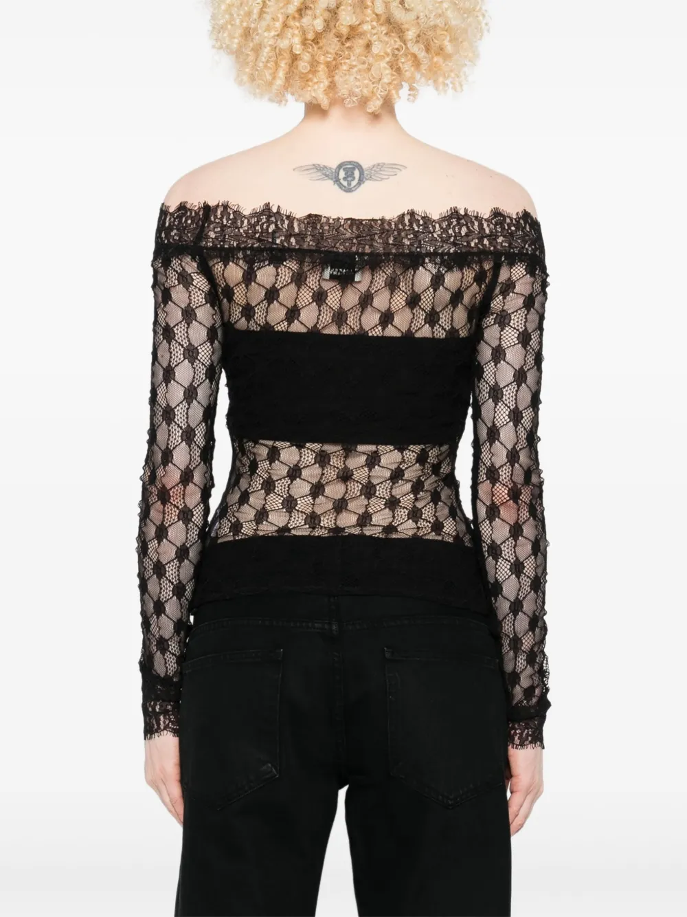 ISABEL MARANT Top met bloemenkant Zwart