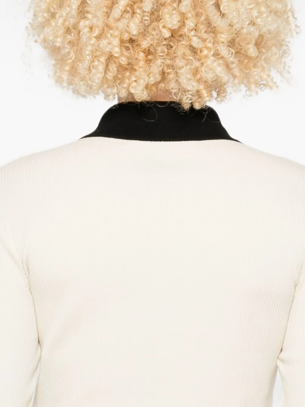 Amiri Ribbed-knit Polo Top In Neutral