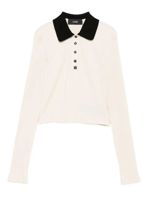 AMIRI ribbed-knit polo top