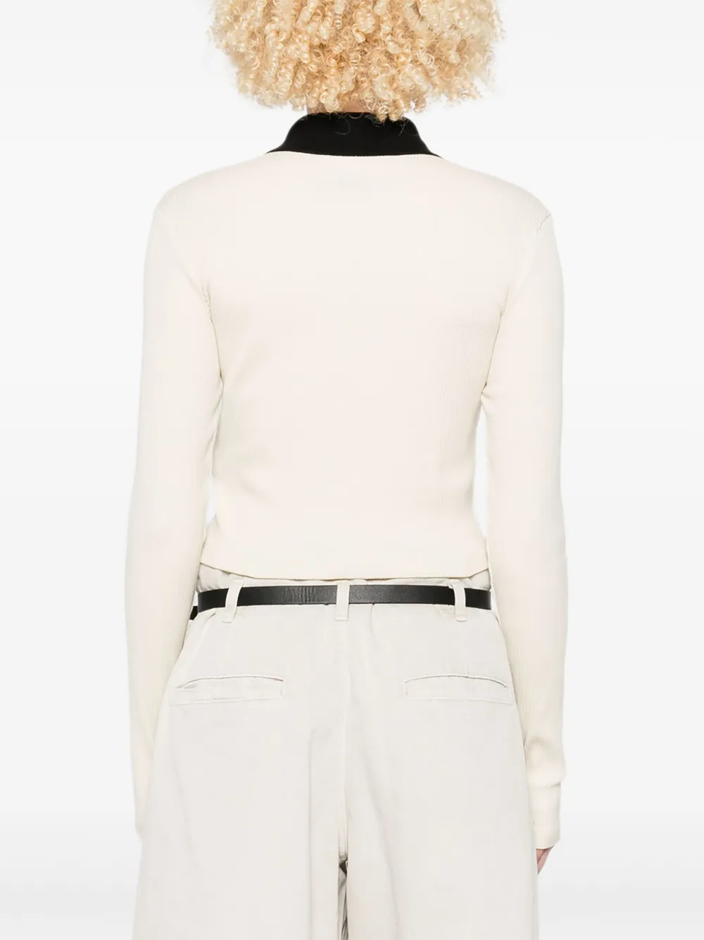 AMIRI Ribgebreide polotop Beige