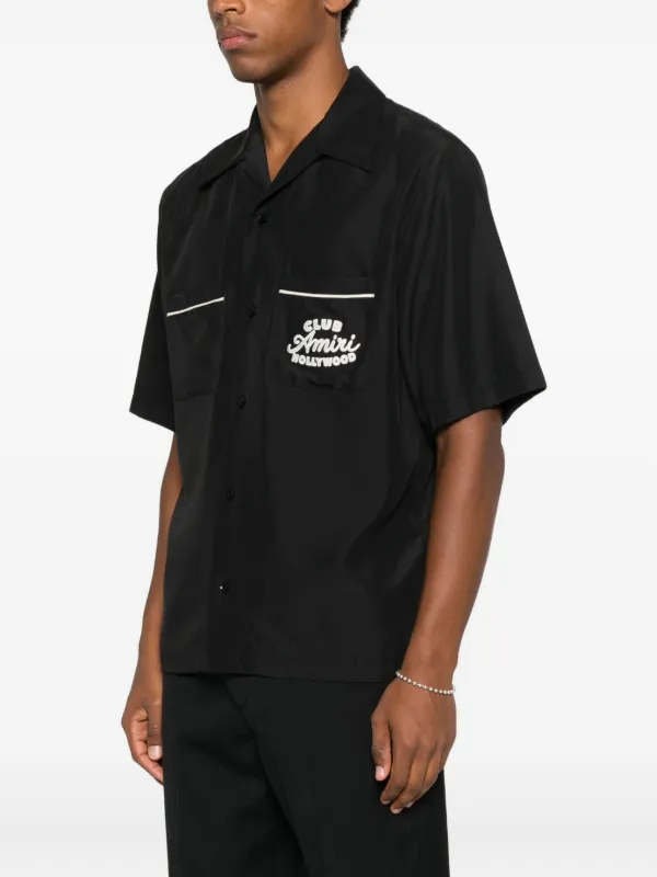 AMIRI embroidered-pocket short-sleeve Shirt Black FARFETCH TR