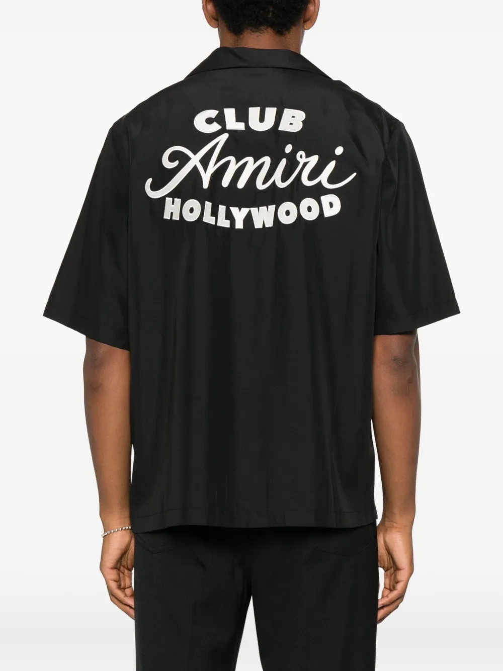 AMIRI Overhemd met geborduurde zak en korte mouwen Zwart