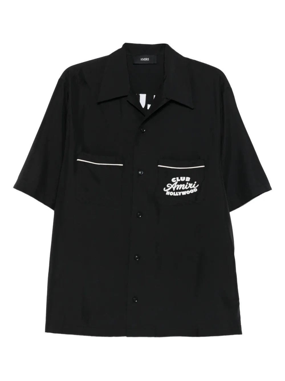 AMIRI embroidered-pocket short-sleeve shirt | Black | Image 1