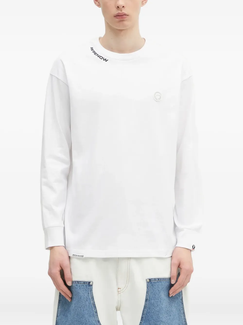 AAPE BY *A BATHING APE® playera maga larga con cuello redondo | blanco | Image 1