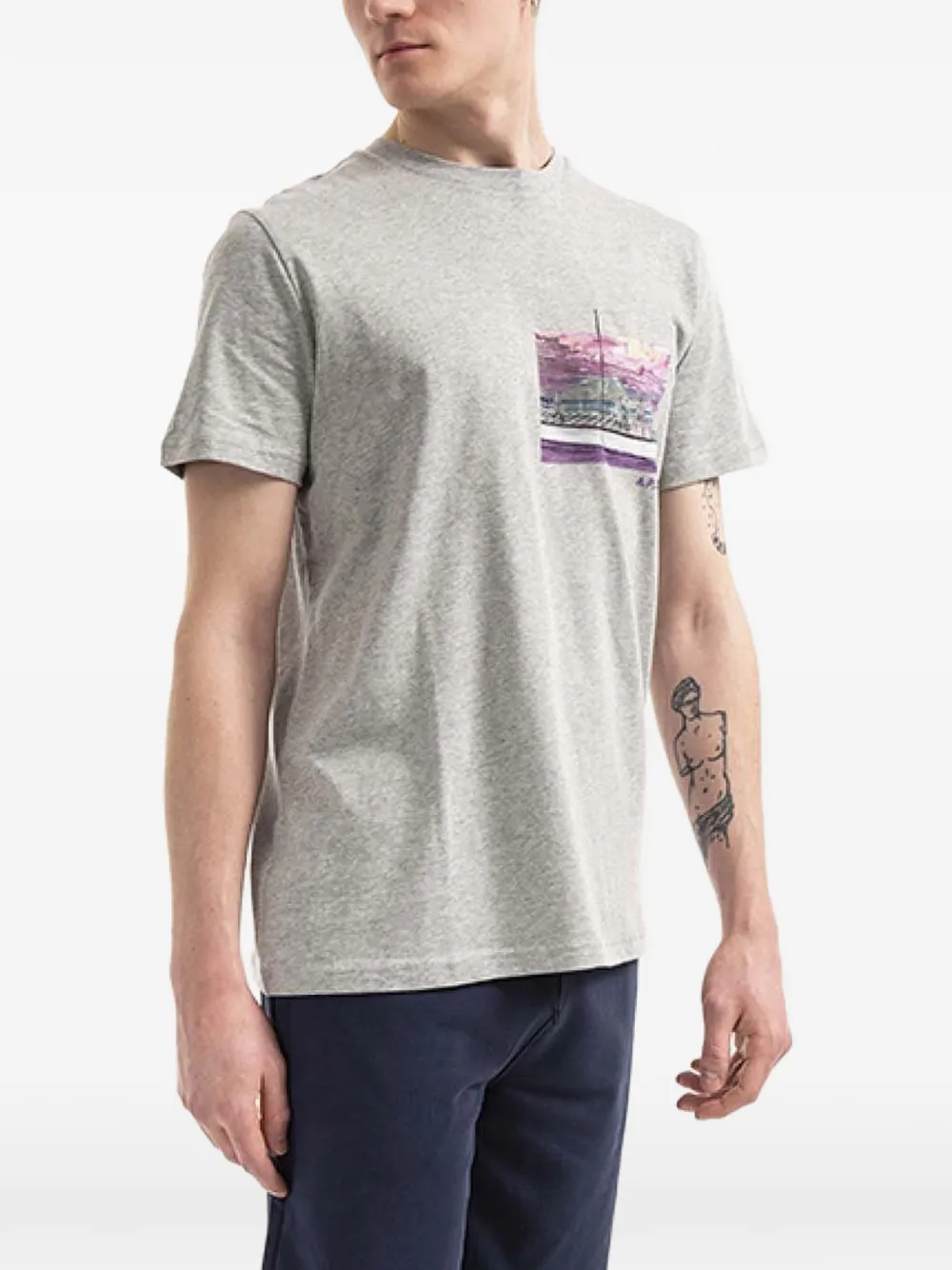 A.P.C. T-shirt met ronde hals Grijs