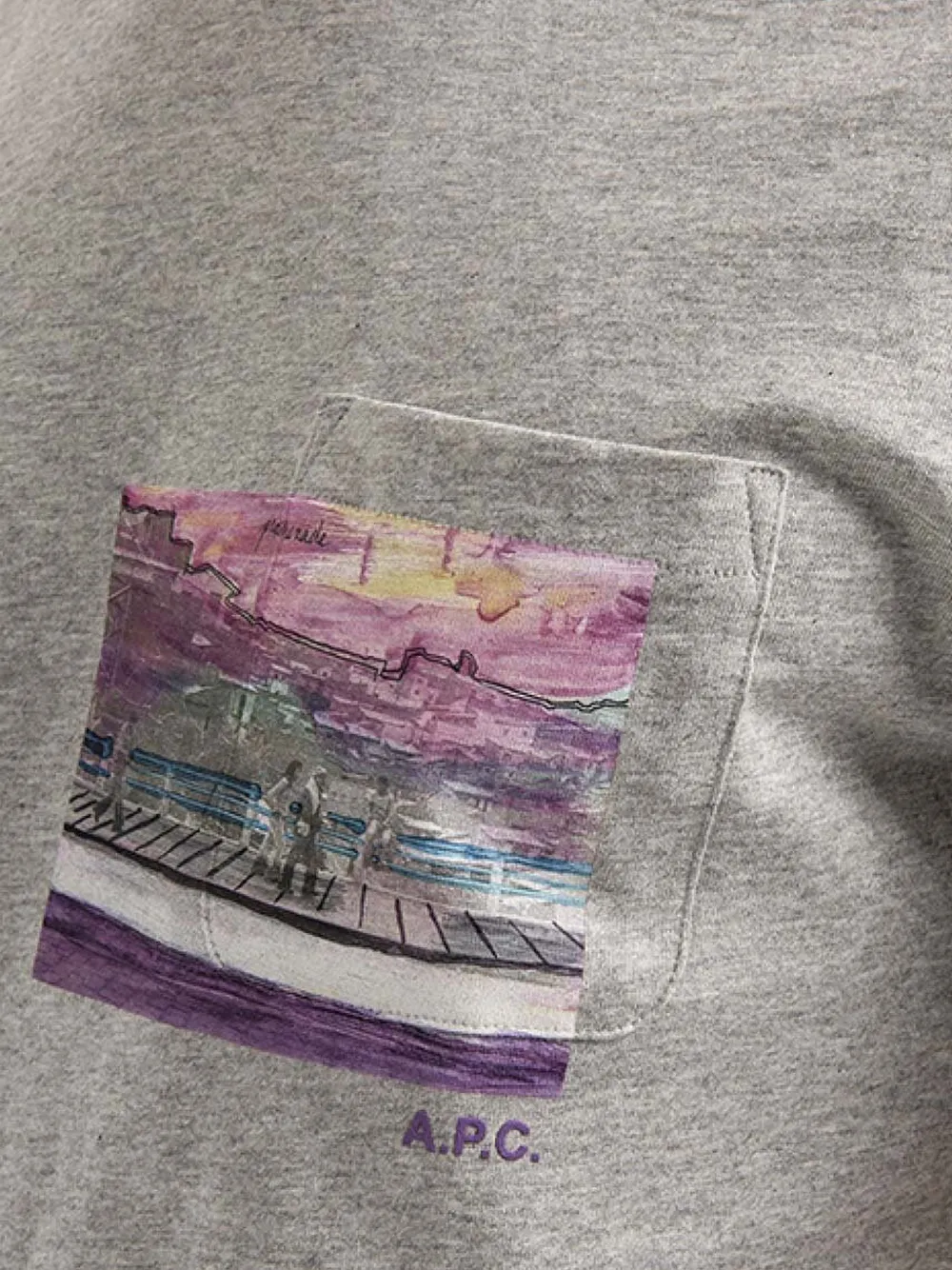 A.P.C. T-shirt met ronde hals Grijs