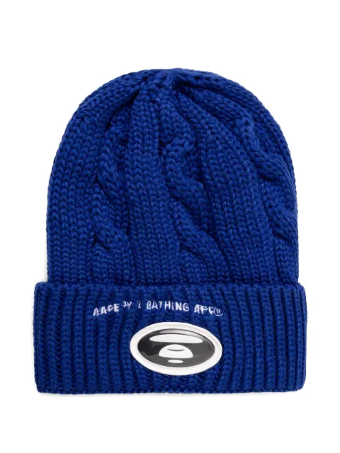 AAPE BY *A BATHING APE® cable-knit logo beanie