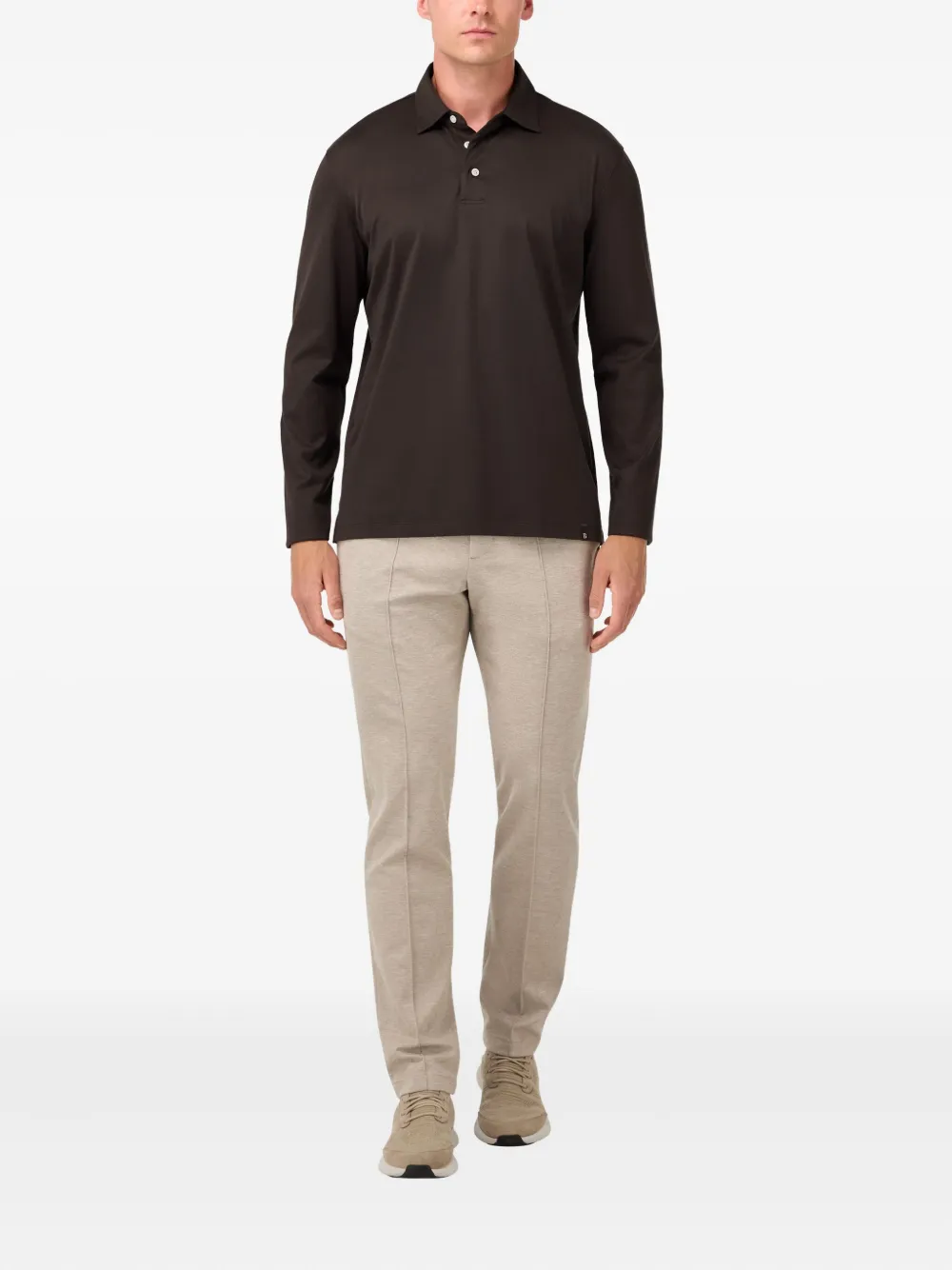 Boggi Milano long-sleeve polo shirt - Bruin