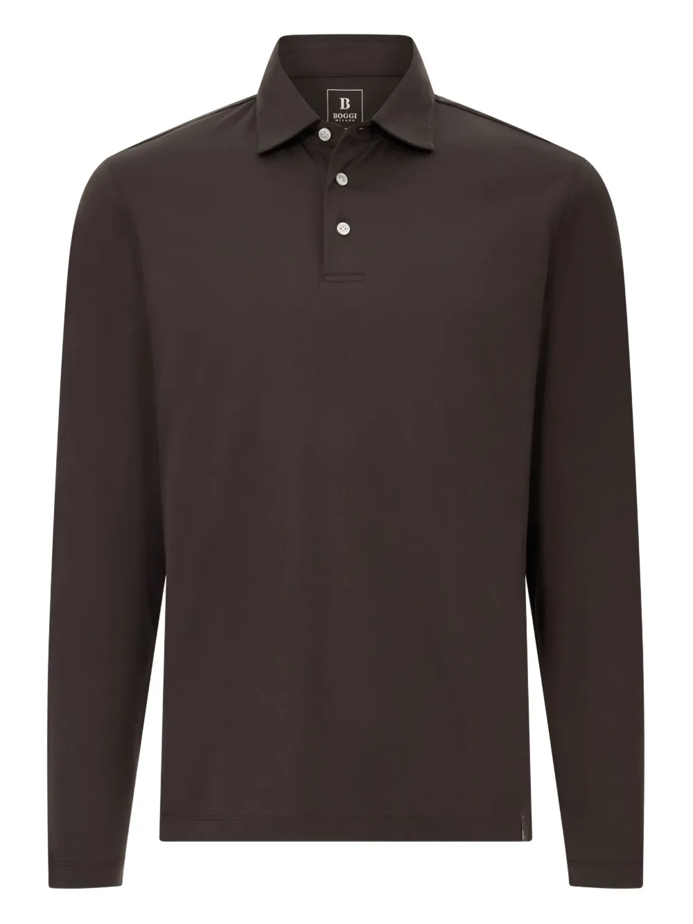 Boggi Milano long-sleeve polo shirt | Brown | Image 1