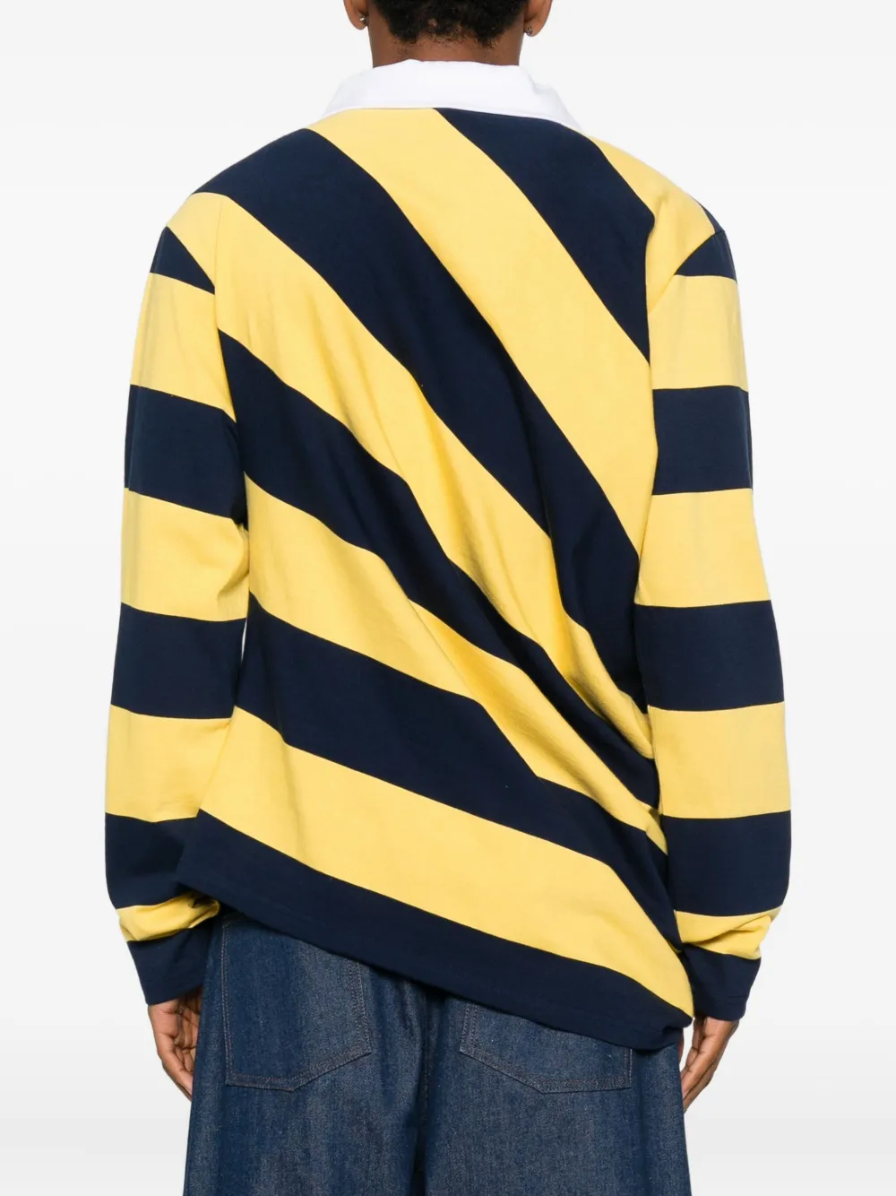 Charles Jeffrey Loverboy Diagonal-stripe Rugby Polo Shirt In Yellow