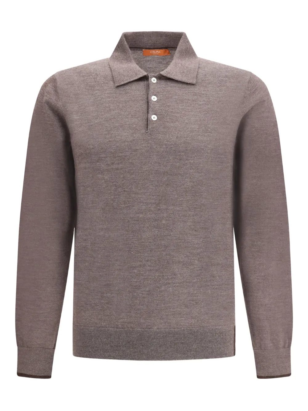 Cruna long-sleeved knitted polo shirt | Grey | Image 1
