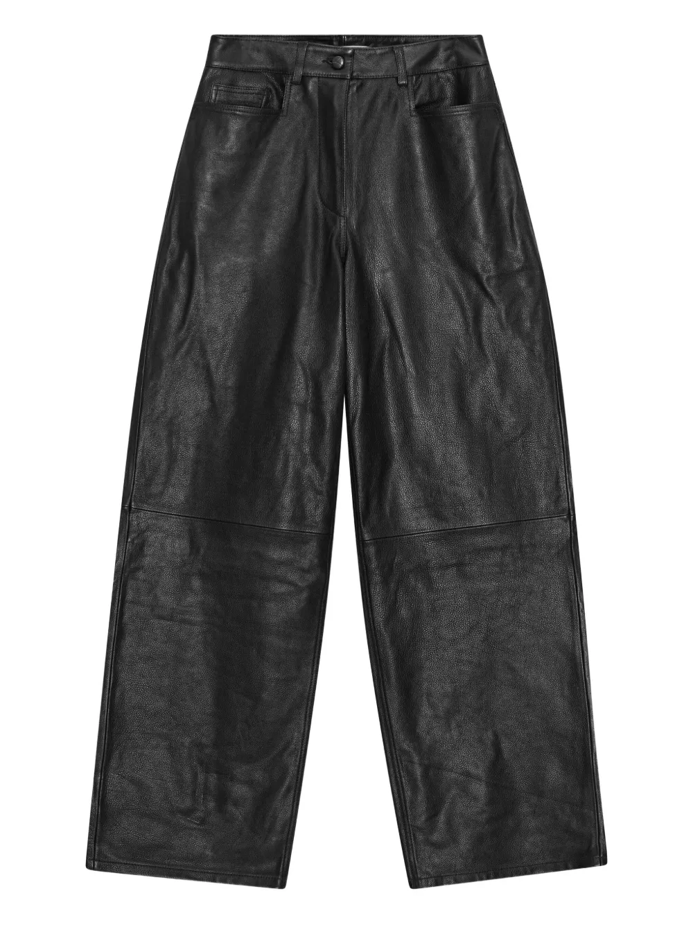 Remain Birger Christensen Cocoon Leather Panel Trousers In Black