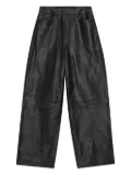 REMAIN COCOON leather panel trousers - Black