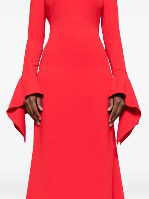 long sleeve cover up dress Beach Cover Ups Long Sleeve Crohet Open Back Long Dress for Resort Wear - White