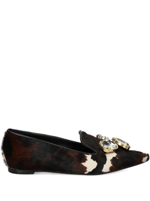 Ras crystal-embellished pointed-toe loafers