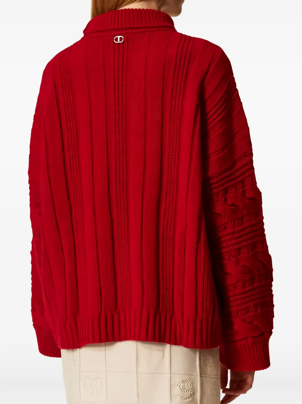 TWINSET Kabelgebreide coltrui Rood