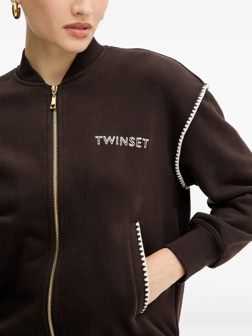 TWINSET Trainingspak met geborduurd logo Bruin