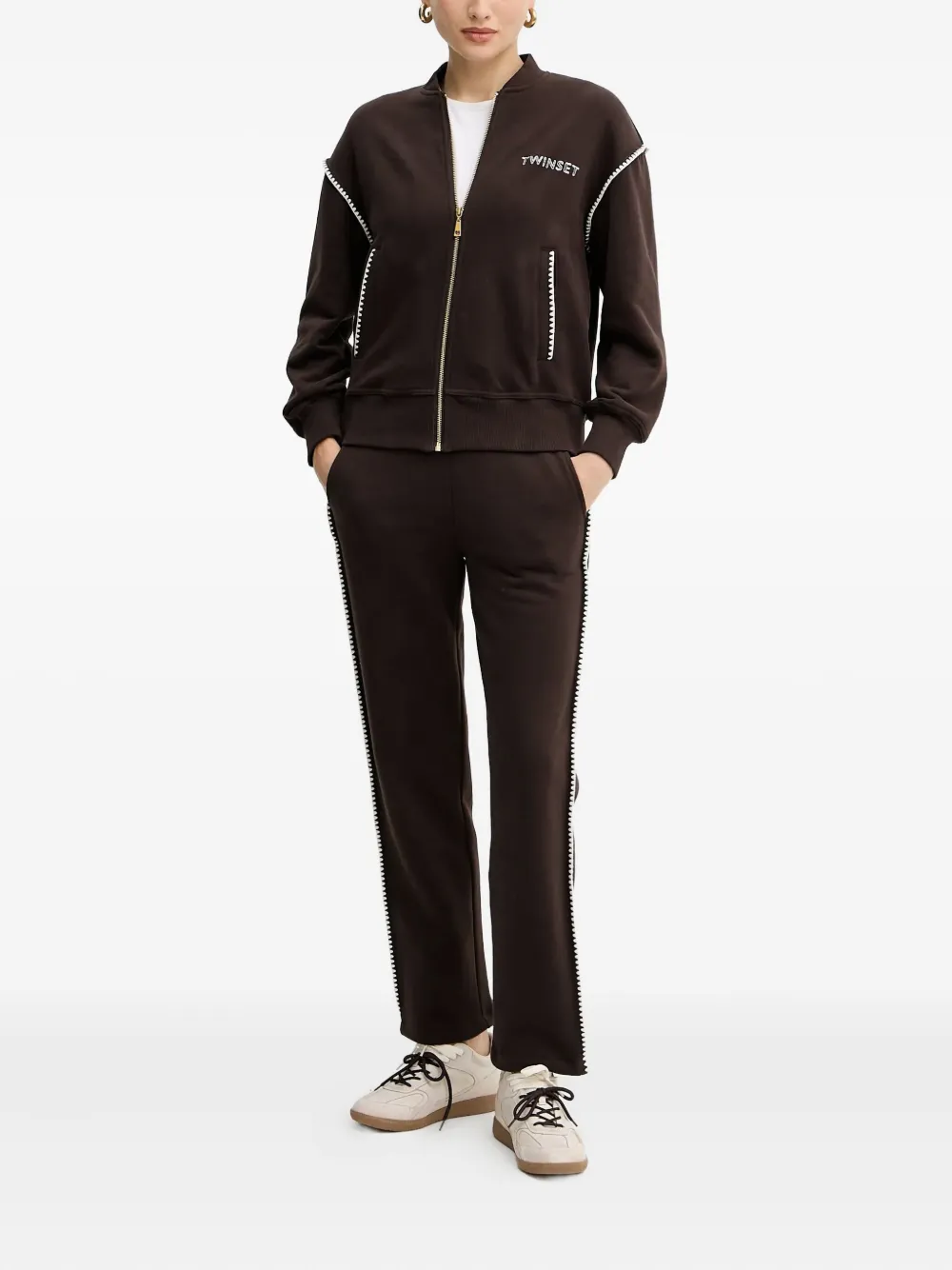 TWINSET logo-embroidered tracksuit - Bruin