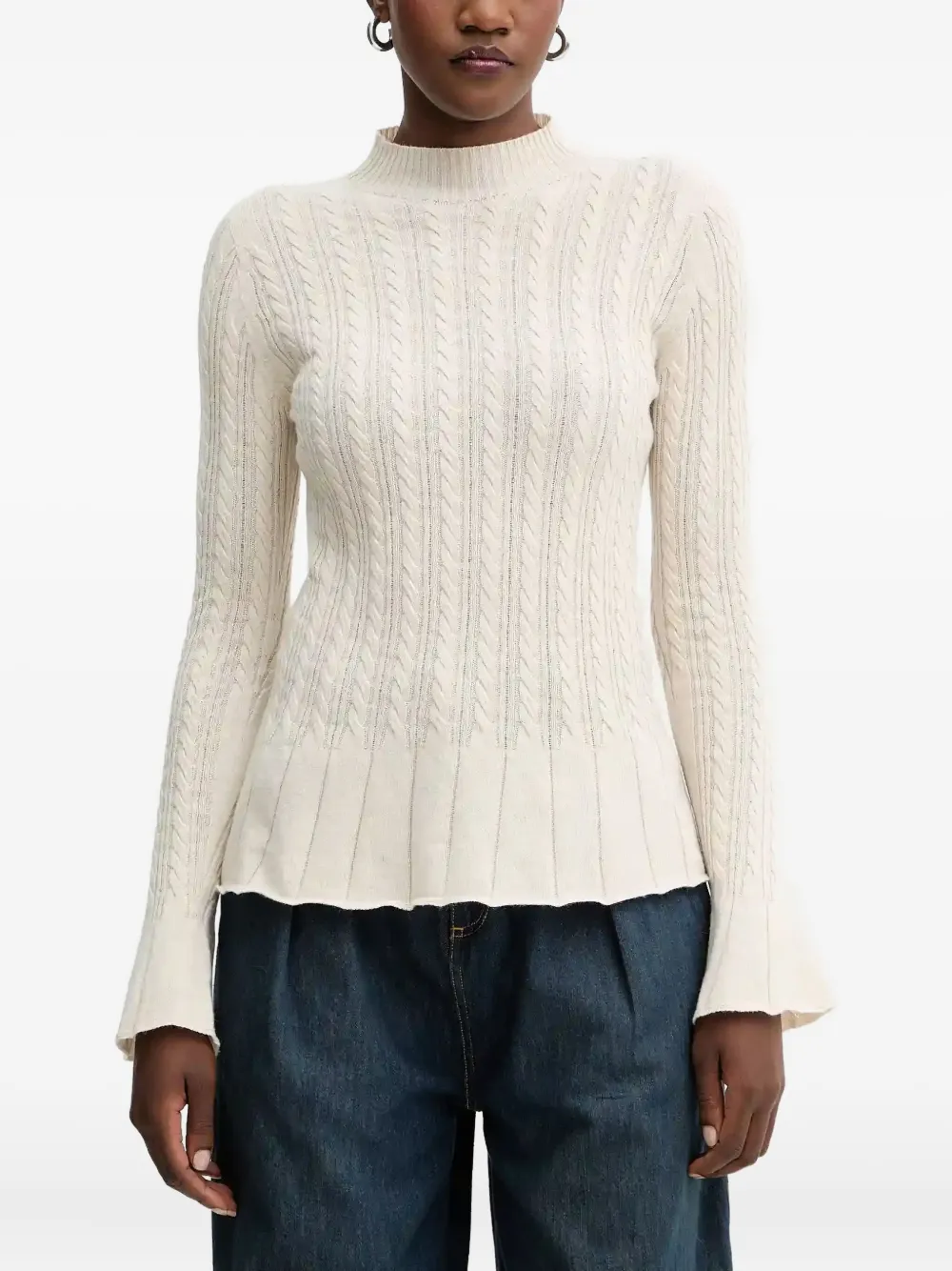 Twinset Cable-knit Sweater In Neutral
