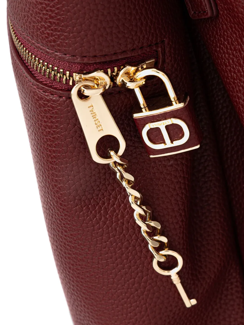 Twinset Leather Tote Bag In Brown