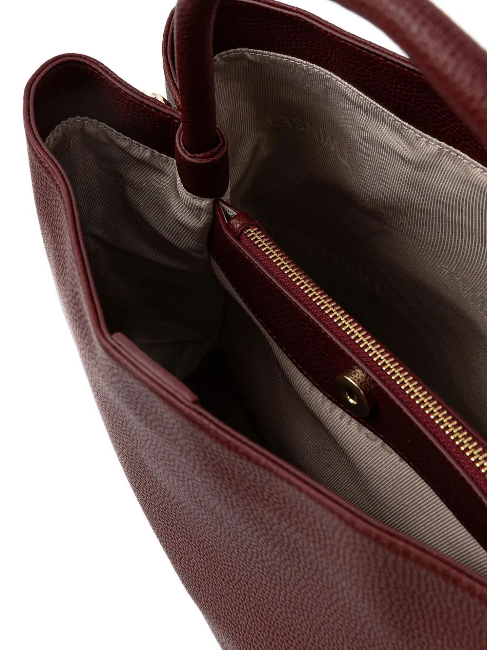 Twinset Leather Tote Bag In Brown