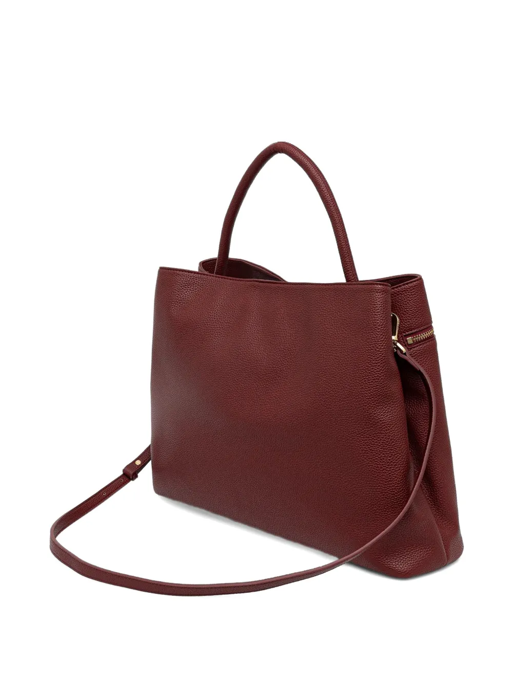Twinset Leather Tote Bag In Brown