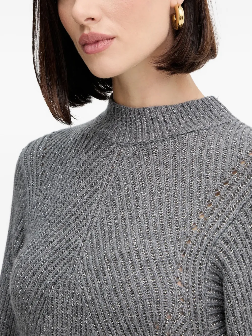 TWINSET Ribgebreide maxi-jurk Grijs