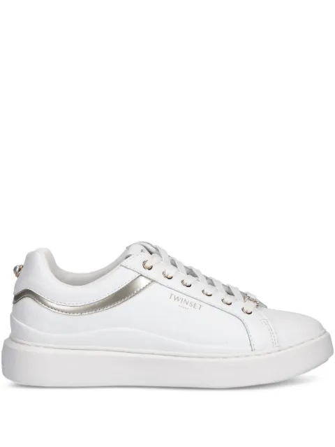 TWINSET tenis de piel con logo en relieve