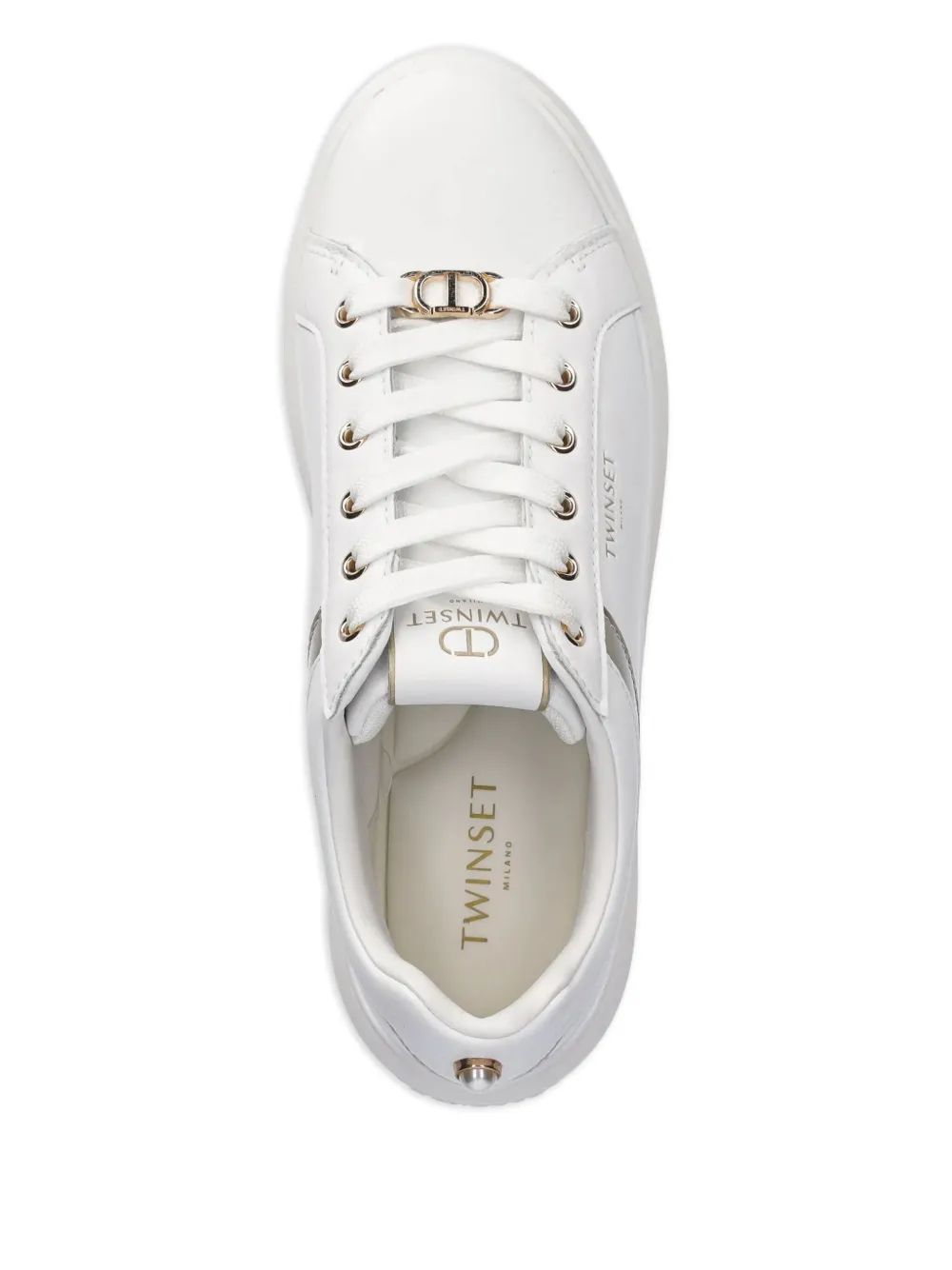 TWINSET Sneakers met logo-reliëf Wit